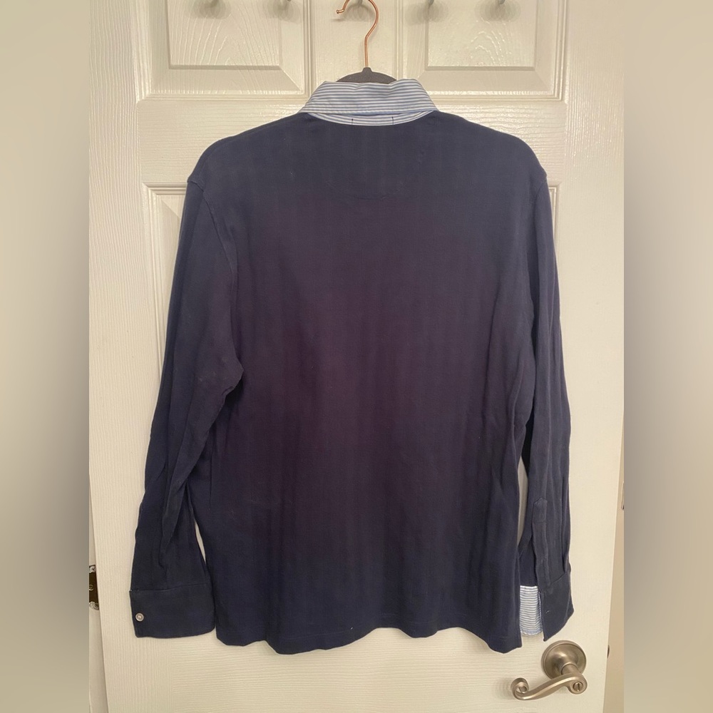 SOLD Canali Pull over Cotton Collared Shirt - Picture 5 of 5